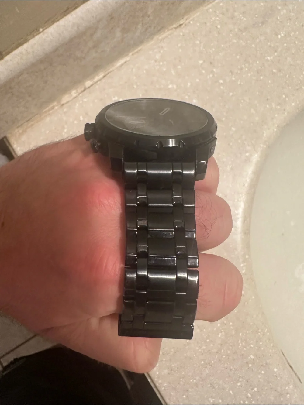 Diesel DZ4349 Analog Stainless Steel Black Dial Men's Stronghold 55 x 46mm Watch